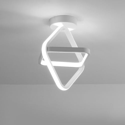 Goeco Deckenlampe LED 24W 2700LM 6500K Quadratische, Weiß | Modern Deckenlampe LED 2 Fimmige Kaltweißes Licht LED Lampen Deckenbeleuchtung für Flur, Küche, Schlafzimmer, Wohnzimmer