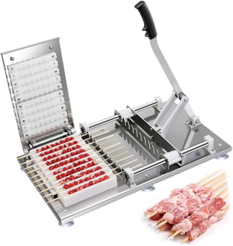 Machine à Kebab 49 Trous - Outils pour brochettes de Viande - Boîte de Fabrication de Kebab en Acier Inoxydable pour Barbecue, Accessoires de Cuisine