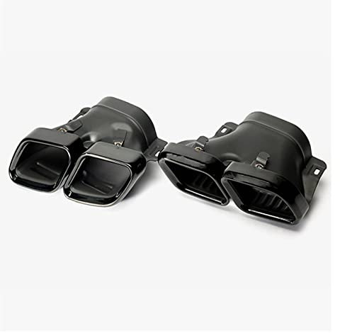 A Pair Black Quad Exhaust Tips Fit For Mercedes For Amg C63/s W205 S205 C205 A205 Pre-facelift 2015 2016 2017 2018 Rear Muffler(Black)