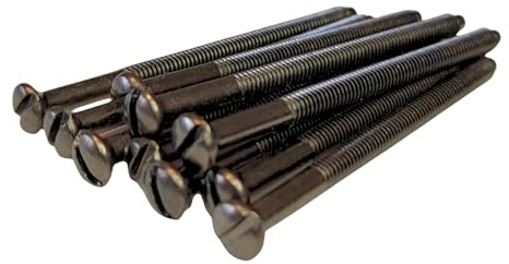 M3.5 x 50mm Black Nickel Electrical Machine Screws - Pack of 100 | Suitable for Light Switch & Plug Socket Faceplates