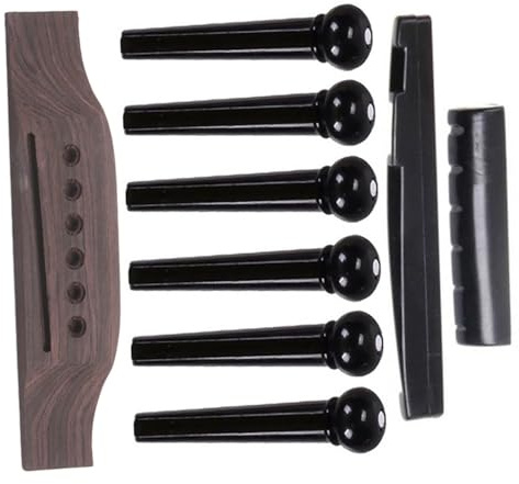 FUTUREORYY 9 Stück Gitarrenbrücken mit Sattel und Stegbolzen Kunststoff für Akustikgitarre