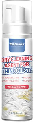 Remover a secco per macchine per lavanderia - Riempitore a secco da 200 ml per vestiti | Eliminatore della macchia di cura per i di olio di abbigliamento | Spray per la pulizia, rimozione della