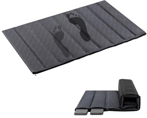 Heagoale Ultra Quick Drying Stone Bath Mat Diatomaceous Earth Shower Mat Non-Slip Foldable Dish Drying Mats for Bathroom Floor, Kitchen Counter, Pet, 23x15, Cool Gray
