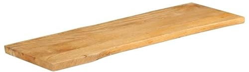 Eleganz Mesa de madera de mango maciza con borde de árbol 120 x 40 x 2,5 cm - Acabado natural para instalaciones rústicas y modernas - Duradero y respetuoso con el medio ambiente