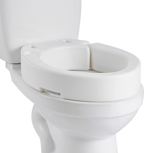 VEVOR Raised Toilet Seat, 300 lbs Load Capacity, 3.5-Inch Lift Height, Commode Elevated Toilet Seat Riser with Enlarged Opening for Seniors, Elderly, Handicap, Disabled, Adults, Fits Elongated Bowl