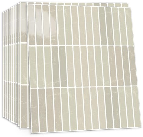 CHDITB 10 Blatt 2D Selbstklebende Wandfliesen Beige,Fliesenaufkleber,Selbstklebende Küchenrückwand Fliesen Beige Wasserdichtem Klebefliesen Küche,Metro Boho Fliesenaufkleber Badezimmer,30x30cm