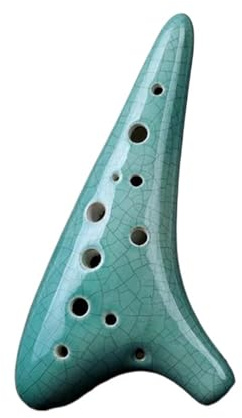 Ocarina 12 Loch-Ocarina mit C Stimmung, geeignet für Anfänger und professionelle Spieler Keramik-Okarina(Light Blue)