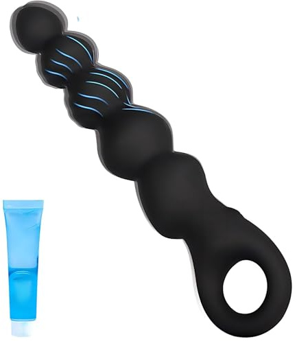 Vibrating Anal Beads Butt Plug for Beginner, 5 Graduated Beads Adult Sex Toys with 12 Vibration, Flexible Silicone Prostate Massager Sex Toyscouples for Men Women Couples, But Plug Training