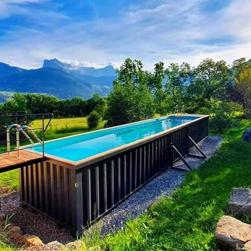 Piscina fuori terra di grande capacità, piscina modulare in fibra di vetro con telaio in acciaio - piscina da cortile per famiglie e ospiti
