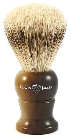 Edwin Jagger Horn Shaving Brush (Super Badger)