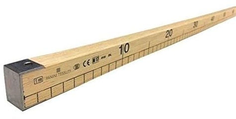 Righello, strumento di misura, metro asta legno per sarto, professionale, lunghezza 100 cm, 1 mt Ideale per lavori di sartoria, patchwork, homemade, per misurare con facilità i tuoi tessuti.