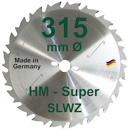 HM Sägeblatt 315 x 30 mm SUPER-LWZ Hartmetall Präzision Kreissägeblatt 315mm Wechselzahn mit Spanabweiser S-LWZ zum Sägen Tischkreissäge Kreissäge Kappsäge Gehrungssäge Brennholzsäge Tischsäge SLWZ