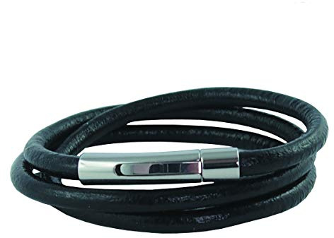 König Design Lederkette Lederhalsband Lederarmband Glatt 4 mm - 6 mm Herren Halskette Braun 17-100 cm lang mit Hebeldruck Verschluss Silber Rund