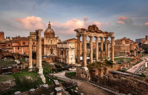 LHJOYSP geduldsspiel für Erwachsene 3D Puzzle 1000 Teile Stadt Rom Italien Triumphbogen Forum Romanum Tempel des Saturn 75x50cm