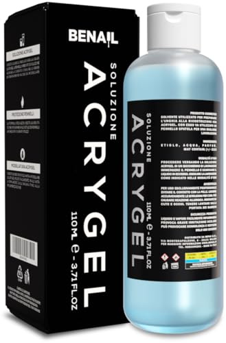 Benail | Soluzione acrygel 110 ml per acrygel unghie ricostruzione e gel unghie, ideale per acrigel per unghie e dual form, polygel, HEMA Free, TPO Free. Made in Italy