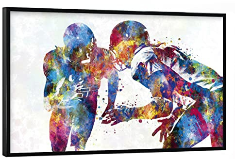 artboxONE Poster mit schwarzem Rahmen 45x30 cm Abstrakt Multicolor American Football-e - Bild Sport