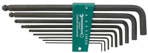STAHLWILLE 10767H/9 SATZ KUGELKOPF-WINKELSCHRAUBENDREHER MIT HALTEFUNKTION SECHSKANT 9TLG. Universal Winkelschraubendre