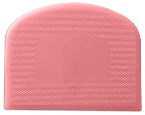 Flexible Plastic Dough Cutter Scraper Kitchen Tool for Baking Bread Cake Decoration Pizza Pastry Butter Cream Smoother Shape Spatulas Bakeware Home Using Premium Food Grade (1pc Pink)