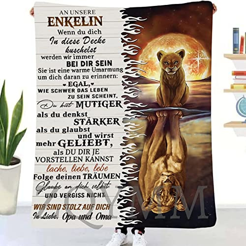 Personalisierte Kuscheldecke Decke An Unsere Enkelin von Oma Opa, Oma Opa für Enkelin Briefdecke Positiv Ermutigen Flauschige Wohndecke für Geburtstag, Weihnachten Geschenke,Enkelin DeckeE,150*200CM