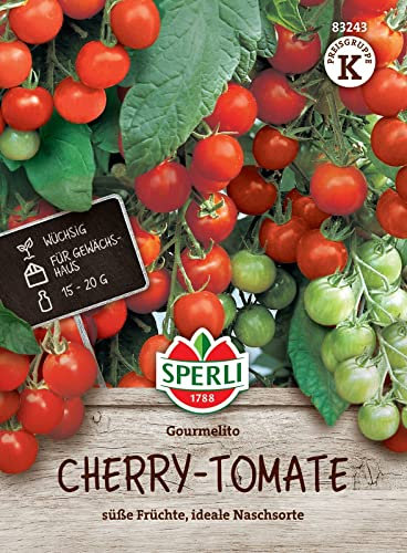 Sperli Cherry-Tomatensamen Gourmelito, F1 83243 für 6 Pflanzen • Kübelgeeignet • Fruchtgewicht 15-20 g • Ertragreiche Tomate zum Naschen • Ideal für Garten und Balkon