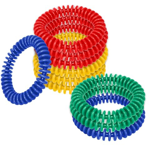 Sport-Thieme Tauchringe-Set | Lamellen | Gute Griffigkeit | 10er Set | PVC | Zufällige Farbauswahl in Blau, Grün, Gelb, Rot