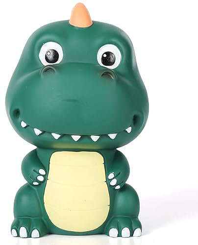 H&W Piggy Bank,Dinosaur Piggy Bank for Kids,Unbreakable Money Bank,Cute Dinosaur Coin Bank for Boys Girls,Money Box Birthday (Dark Green)