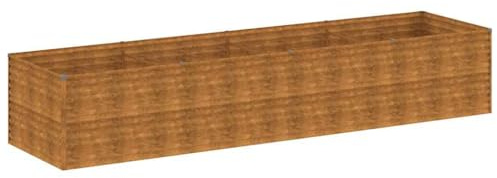 vidaXL Jardinera, Macetero para Plantas Flores Verduras Hierbas, Soporte de Macetas, Arriate para Jardín Patio Balcón Terraza, Acero Corten
