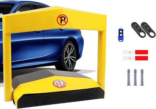 MAHWER Automatic Parking Barrier, Car Park Driveway Guard Saver with 2 Remote Controller, Private Car Parking Latch Space Lock, IP67 Waterproof