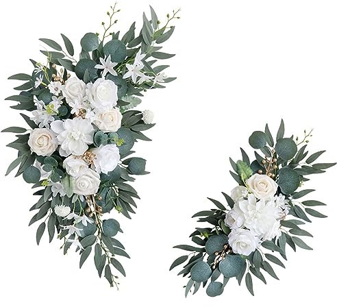 rockible 2 x künstliche Blumengirlanden, künstliche Rosen, Blumengirlanden, Mittelstücke, Hochzeitsbogen, Rosenkränze für Zuhause, Hochzeit, Auto, Partys,
