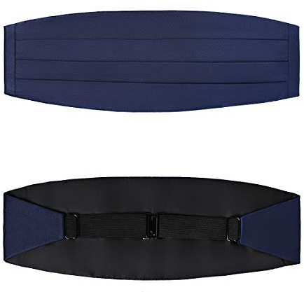 BRERA 67 verstellbare Kummerbund Smoking Herren aus Seidensatin blau, Kummerbund Anzug, Accessoires Herren in Italien hergestellt