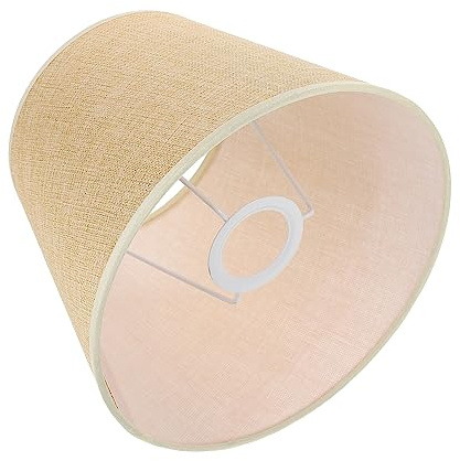 UKCOCO Abat-Jour Lampadaire Abat-Jour Rechargeable Plafond Lampe LED Décoratif Bureau Osier Esthétique Lin Rotin Abat-Jour Cire Bougies Prise Parfumée Pendentif Abat-Jour Fer Beige