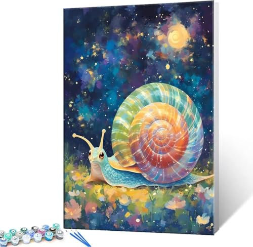 Malen nach Zahlen Kinder ab 7 8 9 10 Jahre, Nette Schnecke Malen nach Zahlen Erwachsene Jugendliche Malen-Nach-Zahlen Kinder Teenager für Mädchen Geschenkideen Malen nach Zahlen 20x30 cm z-288