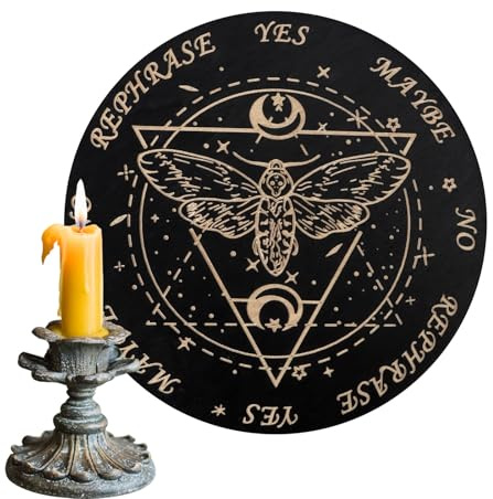 Tablero de péndulo de Madera Radiestesia | Tableros de Mensajes metafísicos Planchette, Tablero Ouija con Letras, Juego de Decoraciones espirituales de adivinación para reuniones