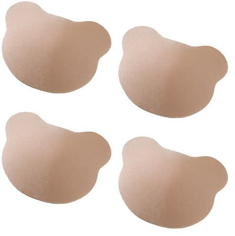 ExcellaElite 4Pcs Sticky Bra Push Up Boobtapes Push Up Self Adhesive Boob Pads Bra Invisible Waterproof Suitable for Women Girls Any Cup Cover Wedding Sports Bikini Tops Swimwear(Skin Color)