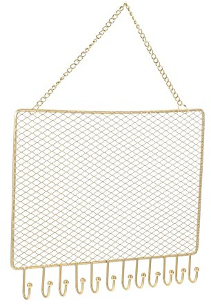 Homoyoyo Organisateur Mural Bijoux Fer Rectangulaire Pour Boucles Oreilles Et Colliers Étagère Murale De Rangement Adaptée Pour Home Et Boutique Support Et Décoratif