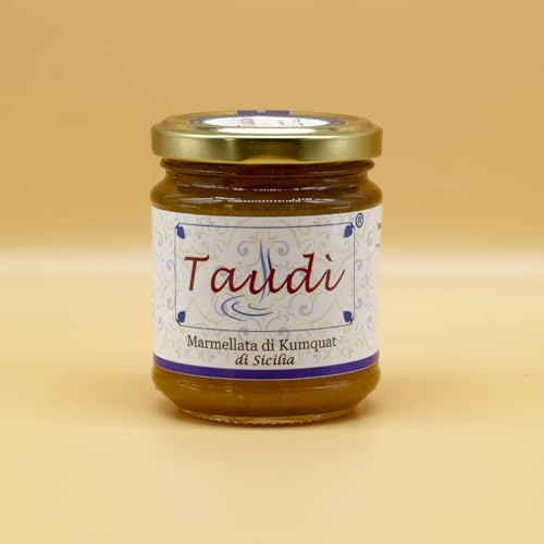 Taudì Conserve Marmellata Artigianale Di Kumquat Siciliano – 100% Naturale Con Scorza, Polpa E Succo – Senza Conservanti – Con 90% Di Frutta – Agrumi Siciliani A Km0 – Vaso In Vetro Da 190g