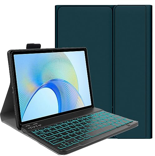 FKQLH Funda con Teclado para Honor Pad 10 Tablet 12,1 Pulgada, QWERTY Teclado Inalambrico Bluetooth Desmontable Retroiluminada para Honor Pad 10 Tablet 12,1 Pulgada, Verde