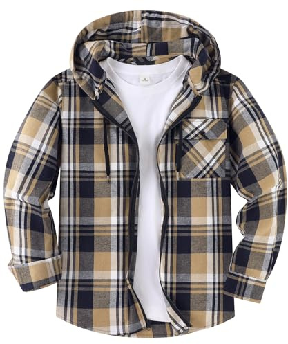 SwissWell Chemises Flanelle pour Hommes à Capuche Chemises à Carreaux Chemise Manches Longues avec Fermeture éclair Chemise de Bûcheron pour Le Travail Randonnée Camping