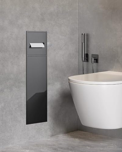 Toilettenpapierhalter Unterputz Wasserdichter, Eingelassener Toilettenpapierhalter für Die Duschnische, Toilettenpapierhalter mit Ablage, Toilettenbürstenhalter zur Wandmontage, Badezimmerorganisation
