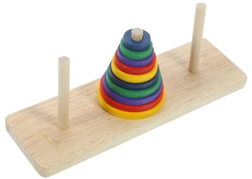 Toddmomy Farbige Holz Hanoi Turm Puzzle für Erwachsene Intelligentes Brettspiel Kreativität und Fantasie für DIY Partys und Familienspaß