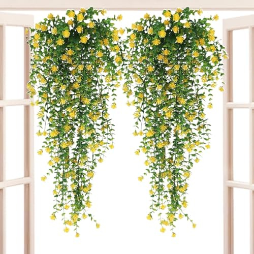 Genérico Plantas Artificiales Colgables | 2 Piezas de Plantas de Eucalipto Artificial | Decoración Realista Resistente a UV para Interior Cocina Dormitorio Baño Jardín Terraza Hogar Bodas