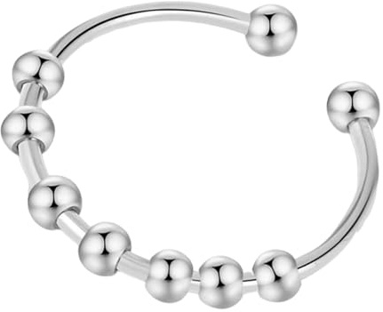 shpuuyy Spinner-ring, roterande pärlor fidget smycken, rostfritt stål