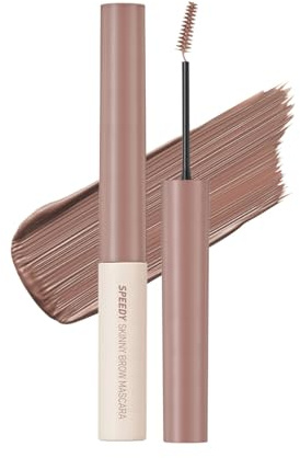 PERIPERA Speedy Skinny Brow Mascara (05 PEONY ASH), Tinted Eyebrow Mascara with Slim Precision Brush, Clump-Free Natural Brows, K Beauty, Korean Makeup