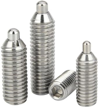 1 pièce Goujon de positionnement à filetage et à tête à douille hexagonale en acier inoxydable M12, piston à ressort, longueur de la tête du piston 5mm, longueur du corps 40mm