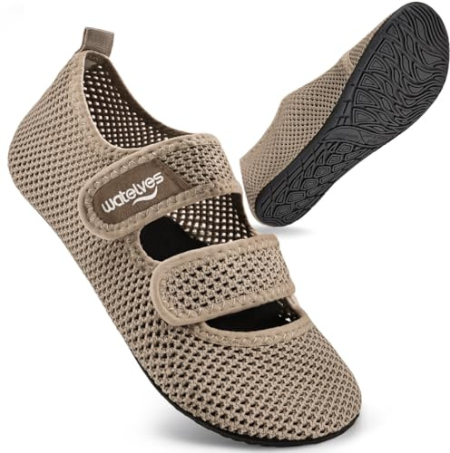 WateLves Water Shoes Barefoot Shoes Mens Women Beach Socks Aqua Swim Swimming sea Pool(Brown 38/39)