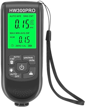 Tester di spessore della vernice for auto da 0-2000 um con display digitale, misuratore rivestimento, strumenti manuali for automobili,Prove non distruttive(Noir)
