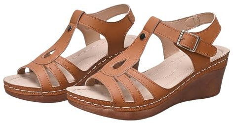 Sandales Compensées Femme Été Romaine - Sandale Femme Bout Ouvert Chaussures Décontractées Nu-Pieds Chic Sandalette Respirant Chaussure À Laniere Sandalette De Plage Piscine Confortable Nu-Pieds