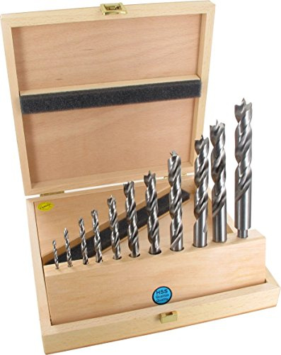FAMAG Holzspiralbohrersatz 11-teilig D=3,4,5,6,8,10,12,13,14,15,16mm im Holzkasten