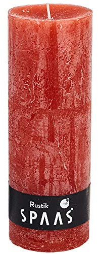 Spaas Rustic Unscented Pillar Candle 68/190 mm, ± 95 Hours, Ginger Orange