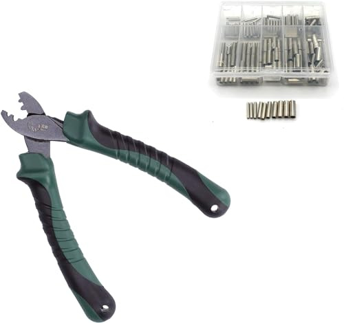Zite Fishing Klemmhülsen-Set Angeln - Quetschhülsen-Zange als Angelzubehör | + Hülsen-Sortiment 150 Stück
